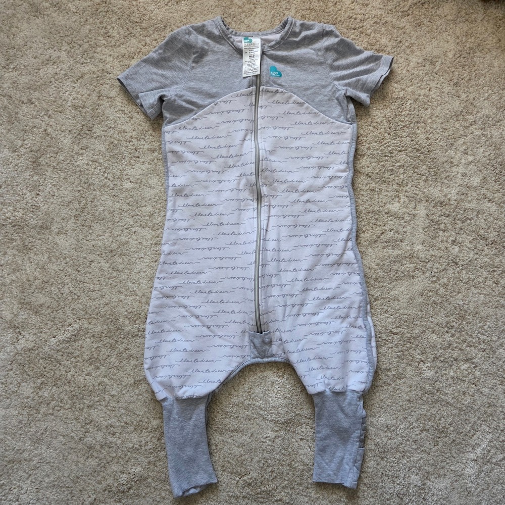 Love To Dream Sleep Suit Size 2 24-36 Months Organic Cotton Grey White Mild 1.0T